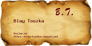 Blay Toszka névjegykártya